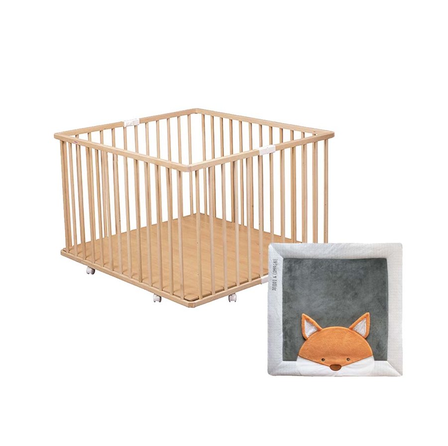 Wooden Playpen + Mat
