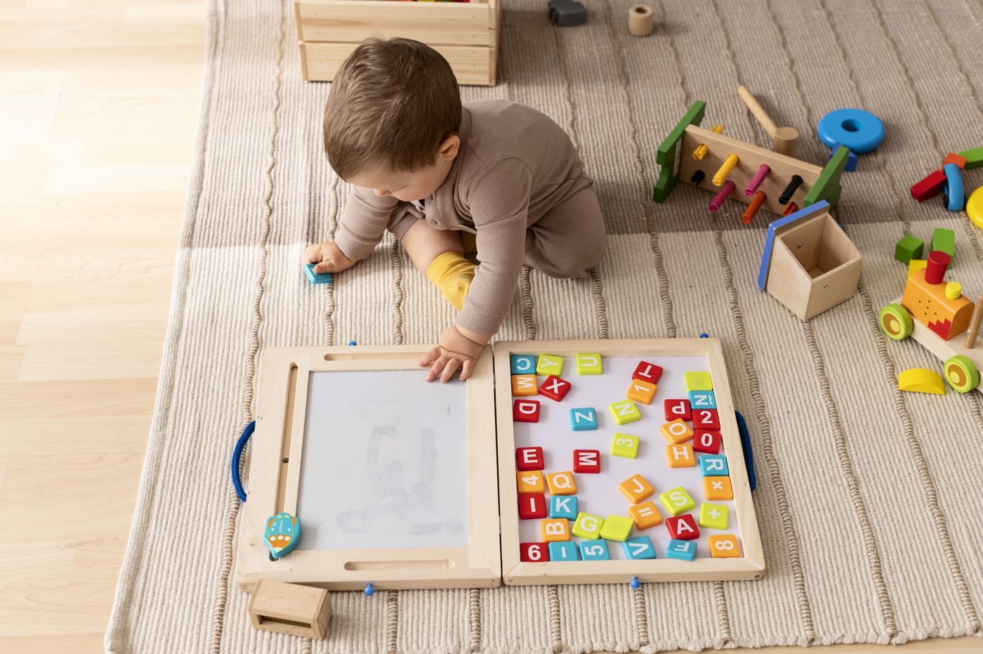 Baby playing on a play mat